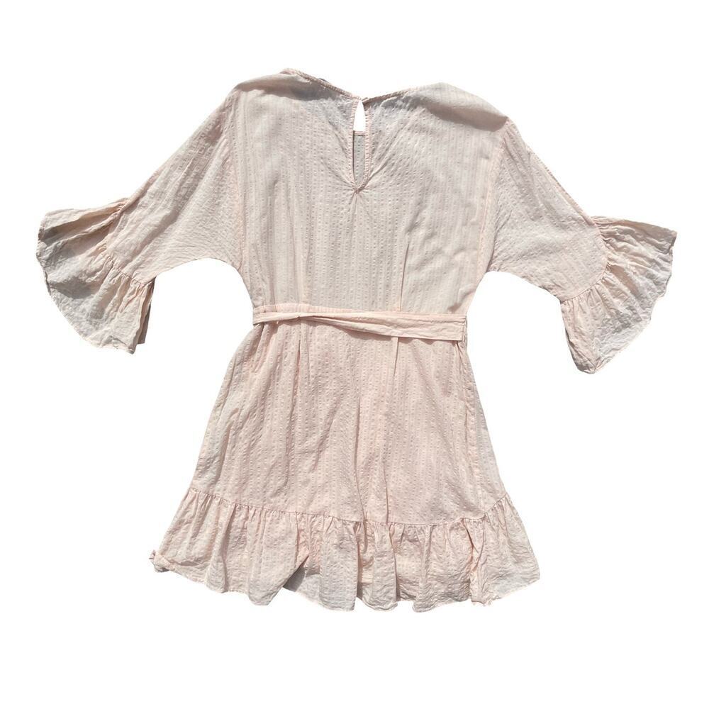 ASTR the Label Blush Pink Ruffle Bell Sleeve Faux Wrap Mini Dress - Size Medium - Picture 6 of 12